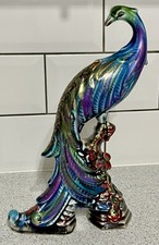 ANITA HARRIS ART POTTERY MULTICOLOURED 28cm HIGH PEACOCK FIGURINE SIGNED