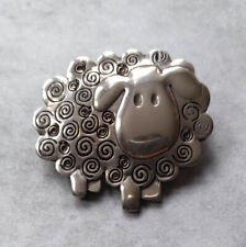 St Justin Pewter Swirly Sheep Brooch PB189 Made in UK