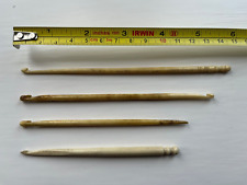 Collection 4x Vintage Bone Crochet Hooks One Family Owner Freepost in UK
