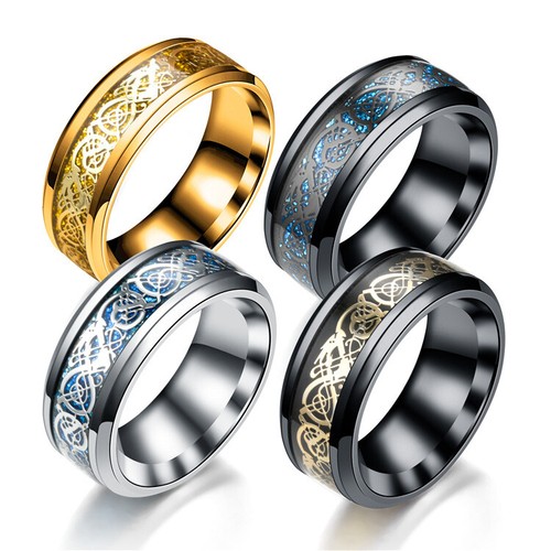 Mens dragon ring stainless - mens,