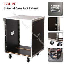 12U AV Rack Case with Wheels| Metal Universal Open Rack Cabinet Home Server Rack