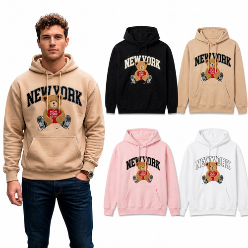 Mens new york hoodie teddy - new,