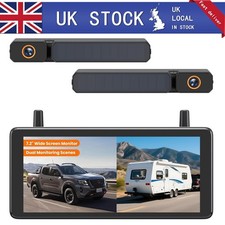 UTO-VOX Solar Wireless Rear View Reversing Camera & 7.2" DVR Monitor &2X Cameras
