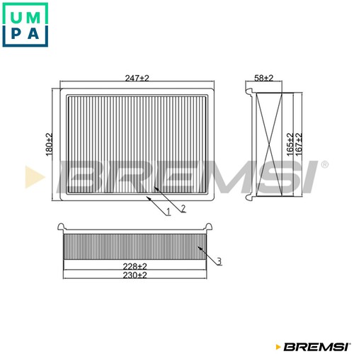 Air filter fa1650 for - filter,