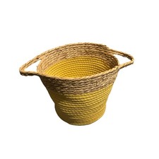 Yellow Rope Storage Basket w/
