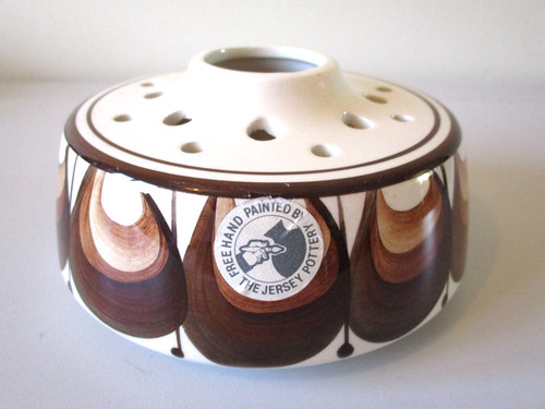 Jersey pottery round vase - pottery,