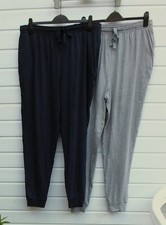 JOB LOT OF 2 NEW PAIRS OF MENS COTTON JERSEY PYJAMA TROUSERS. WAIST: 34-44ins