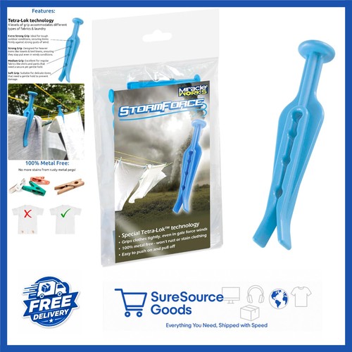 Compact blue clothes pegs - blue, 24