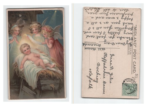 Postcard victorian christmas - postcard,