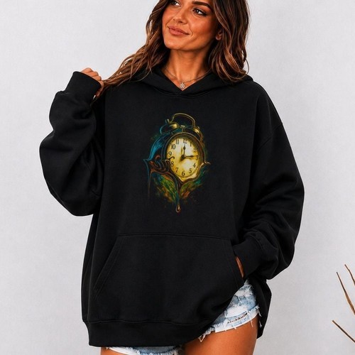 Derelict clock hoodie - hoodie,, time