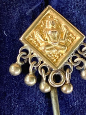 Antique 14ct Gold Deity Stick Pin Tie Brooch