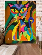 Cubist Mid Century Atomic Cat
