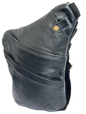 Men’s Genuine Leather Crossbody Bag Compact Shoulder Bag Multiple Pockets 