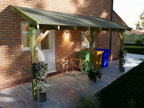 Wooden lean gazebo shelter - lean,