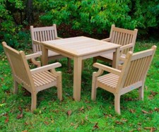 Winawood Outdoor 4 Seat Dining Furniture Set - Teak Finish, Maintenance Free