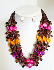 Stunning Butler & Wilson multi row glass bead necklace statement piece