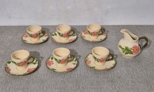 13 Piece Vtg Franciscan Desert Rose Demitasse Coffee Cups Milk Jug Roses Floral