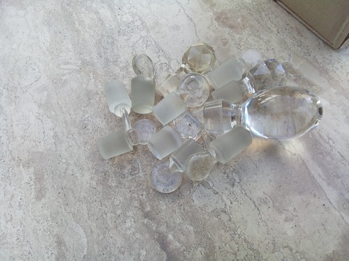 Vintage glass bottle stoppers - vintage,