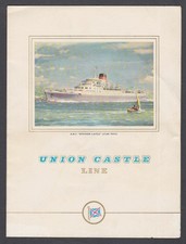 Union Castle Line 1971 On board RMS Windsor Castle Farewell Dinner Menu January