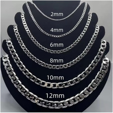 Solid 925 Sterling Silver Curb