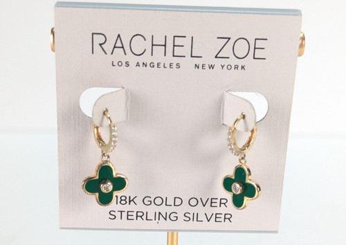 Rachel zoe green enamel clover - rachel,