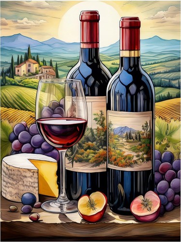 Tile mural wine themed tuscany - tile,