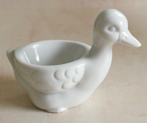 Bird egg cup - bird, white