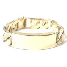 9ct gold curb bracelet - gold,
