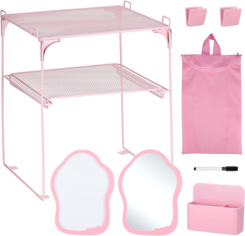 Pink locker organizer shelf - pink,