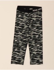 NIKE Womens Capri Tracksuit Trousers UK 10 Small Black Camouflage BN22