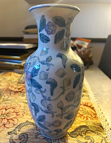 Hand painted ceramic vase - painted,