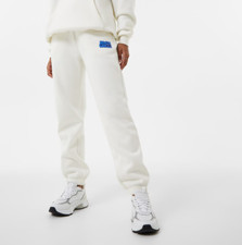 Jack Wills Womens Joggers White 12 UK Bubble Graphic Logo Fleece Pants