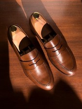 TLB Mallorca Leather Penny Loafer - Brown - UK8 - NEW