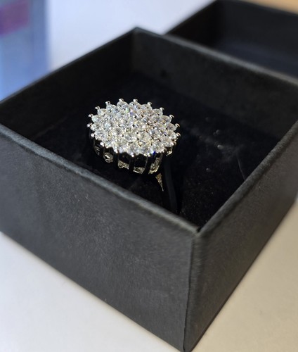 Ladies white bling cluster - ladies,