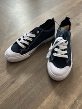TU Woman Navy Canvas Trainers Size 5