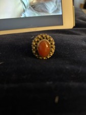 Vintage Silver Ring With Carnelian Stone