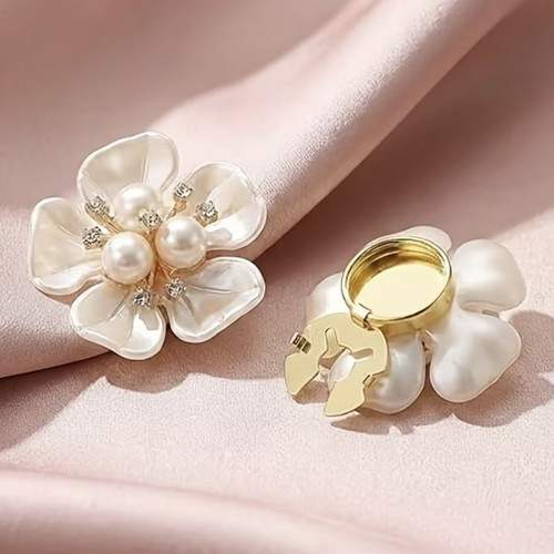 Set white gold flower - white,