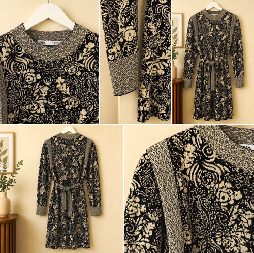 Zara black cream floral - zara,