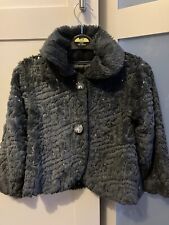 Girls Sparkly Shrug Bolero Cropped Jacket Fur Teddy Christmas Cardigan Blazer