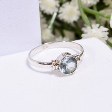 Blue Topaz Ring 925 Sterling