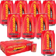 Lucozade Energy Drink Original 330ml Can –Instant Energy Boost, Refresh Work out