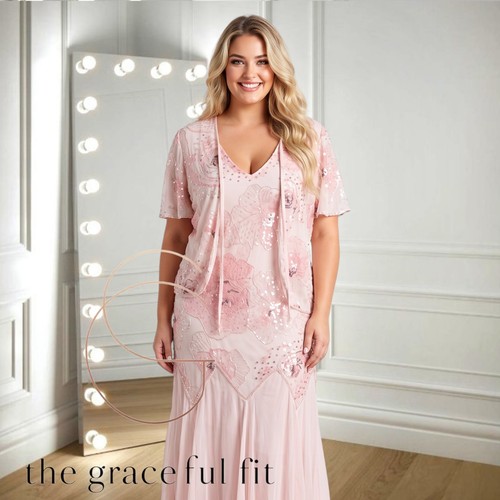 Chesca size long pink silk - pink,