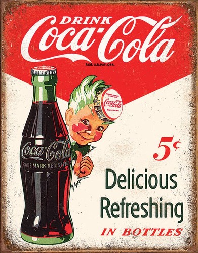 Tin signs coca cola boy - coca-cola,
