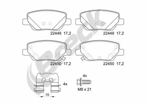 Brake pads 22449 704 00 - brake,