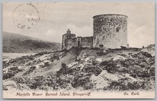 GLENGARRIFF Co Cork Martello Tower Garnish Island Postcard, Postmarked 1906