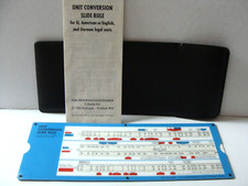 Vintage UNIT CONVERSION Plastic SLIDE RULE Energy Force etc Case 25 cm 10" long
