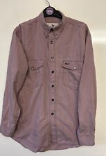 OAKMAN Men’s Dark Pink Long Sleeve Shirt & Logo UK Size Medium 100% Cotton