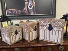 Beautiful set of 3 Hand-Carved