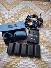 Genuine Canon LP-E6 battery charger + LP-E6 Battery's x5, + Battery Case Holder