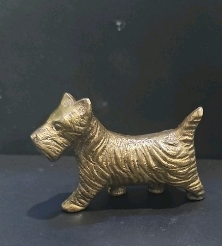 Vintage solid brass scottie - vintage,